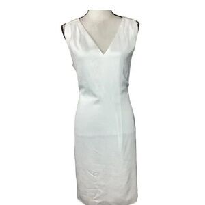 White House Black Market Ecru Aline Chiffon Dress Size 14